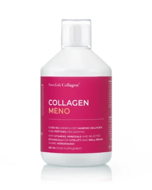 Colagen meno - colagen marin hidrolizat lichid tip 1 si 3 cu12. 000 mg + mix de plante pentru menopauza + vitamine si minerale - 500 ml