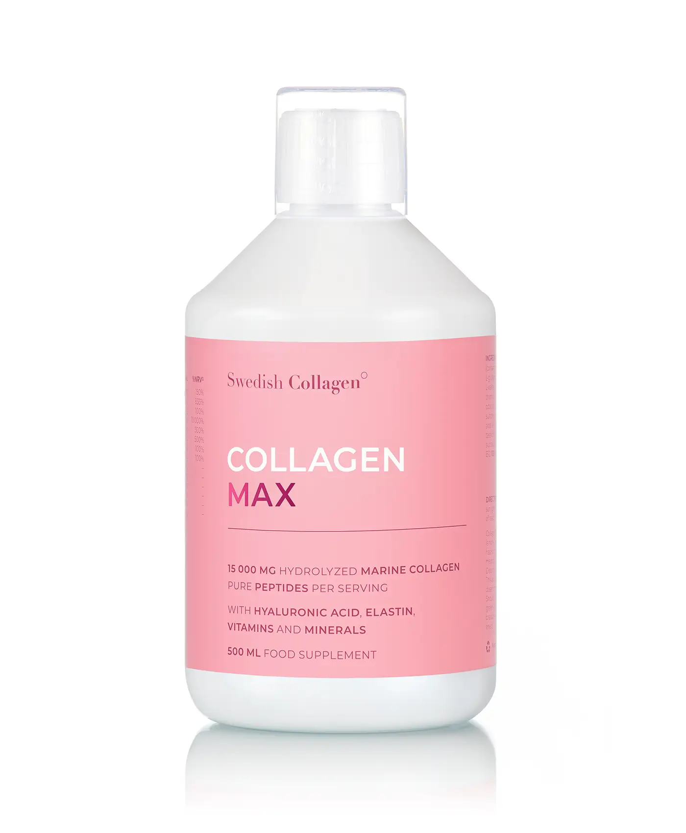 Collagen max - colagen marin hidrolizat lichid 15. 000 mg tip 1 și 3 - sticla 500 ml swedish collagen