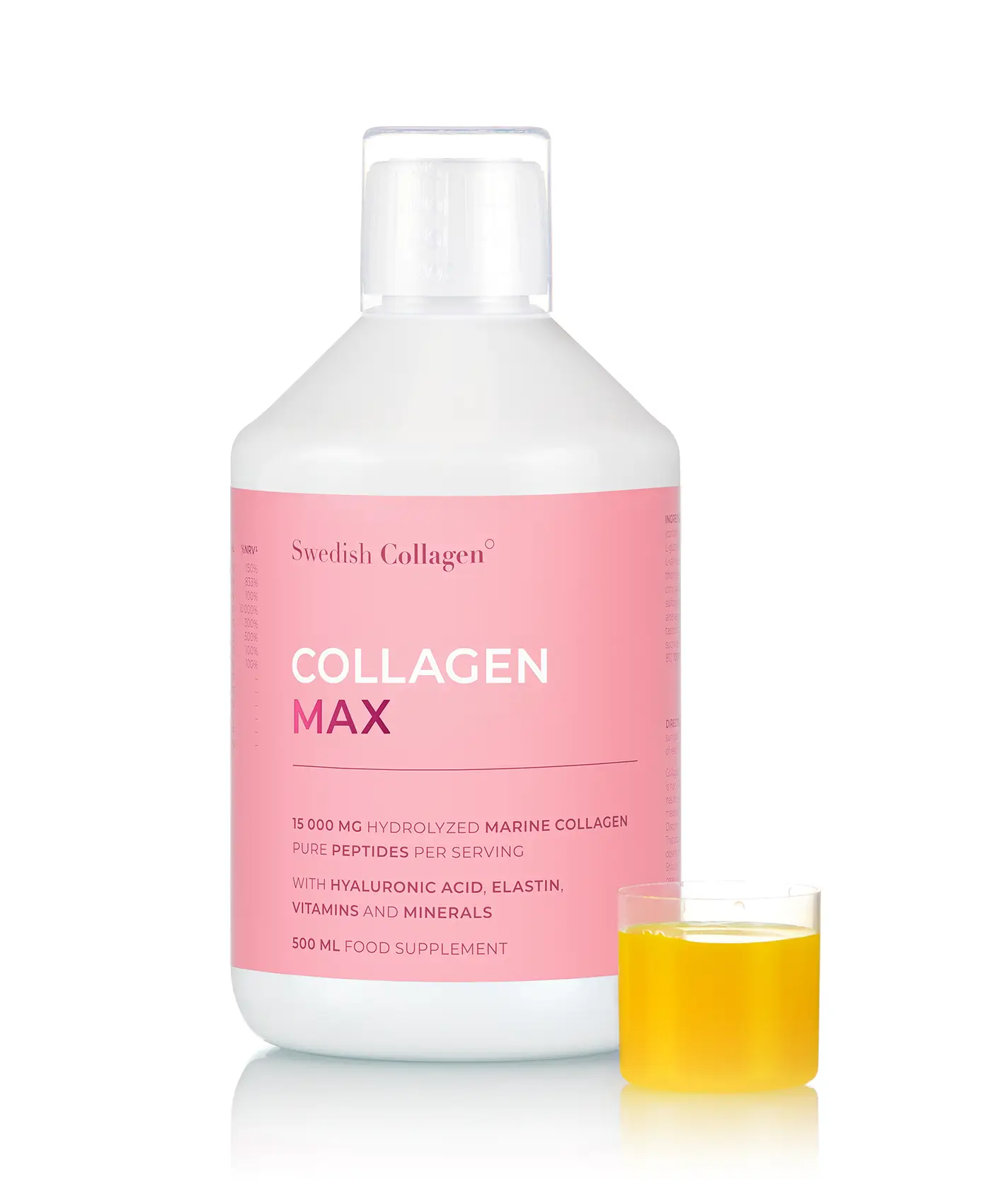 Collagen max - colagen marin hidrolizat lichid 15. 000 mg tip 1 și 3 - sticla 500 ml