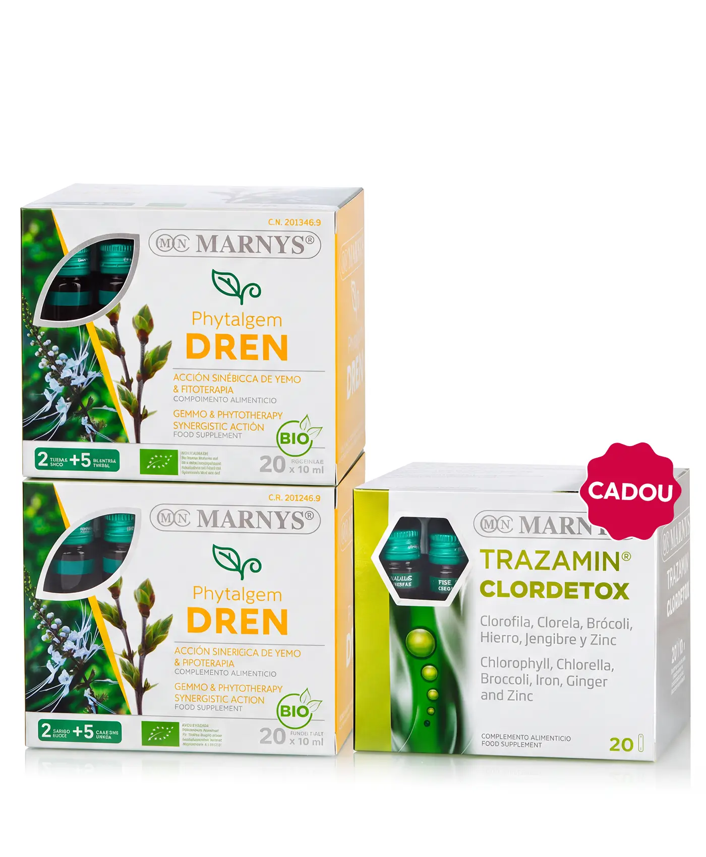 Flash drenaj - 2 cutii × phytalgem dren 7 plante + cadou trazamin clordetox