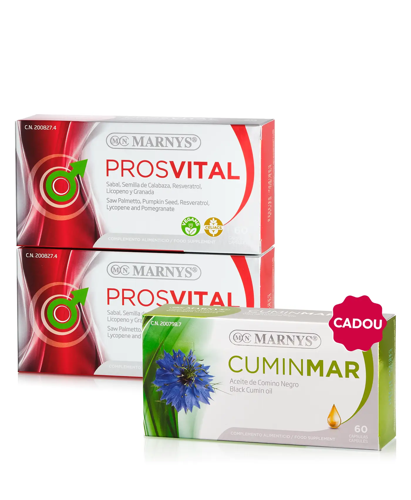 Flash prostată - 2 cutii × prosvital 11 ingrediente + cadou cuminmar ulei de chimen negru