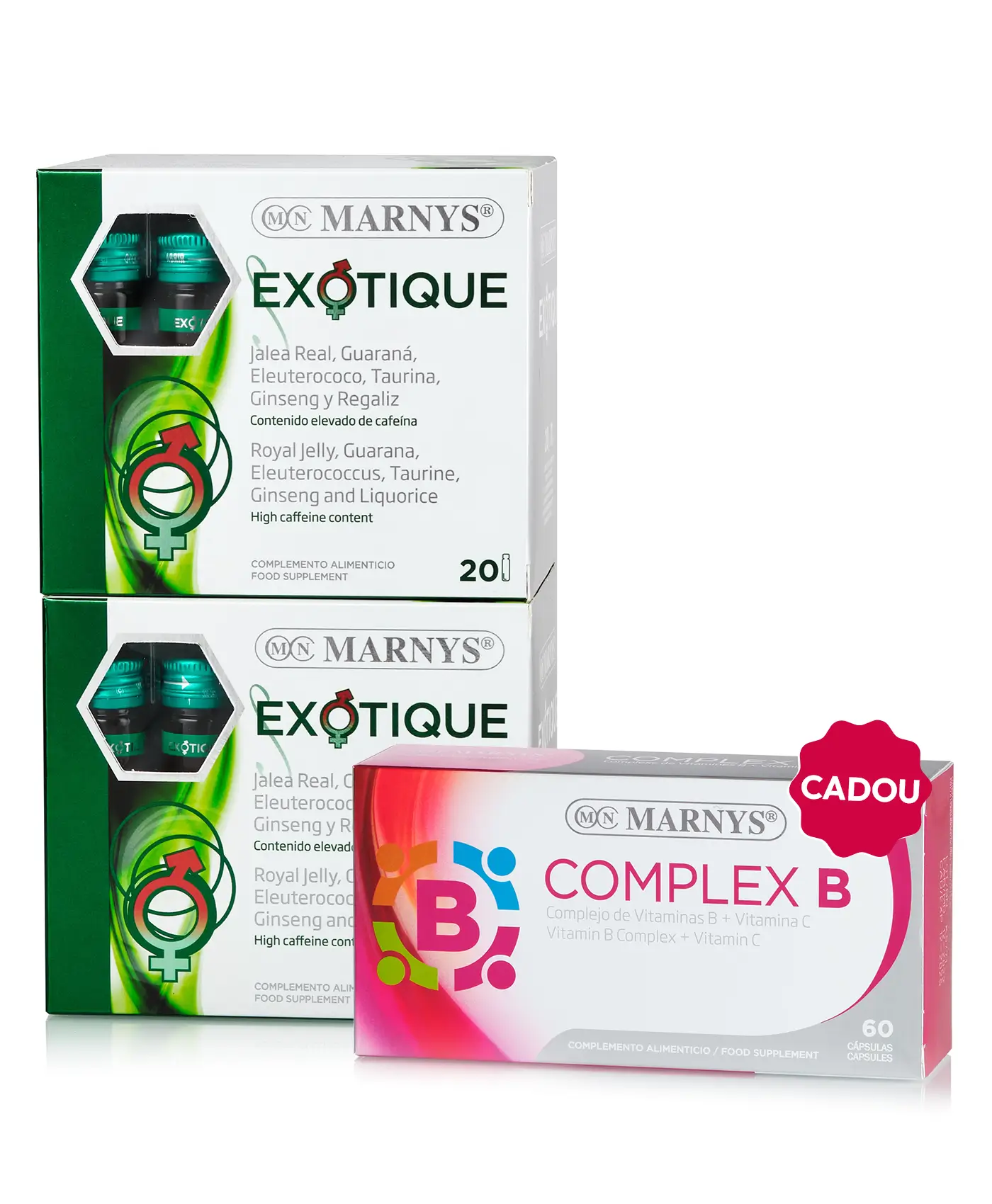 Flash vitalitate - 2 cutii × exotique 5 energizanți + cadou complex b marnys