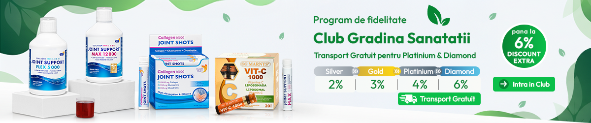 Program fidelitate club gradina sanatatii - extra discount pana la 6% + transport gratuit pentru platinium si diamond